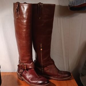 Vince Camuto Brown Leather Knee-High Boots Size 6